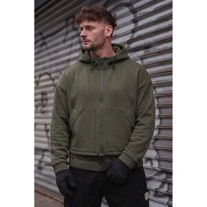 Scuba Hoodie Jacket Mens Small Olive Green Techwear Minimalist Y2K Streetwear